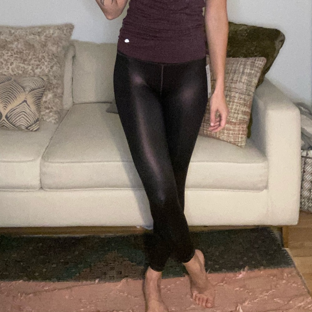 Athleta Burgundy Shimmer Leggings